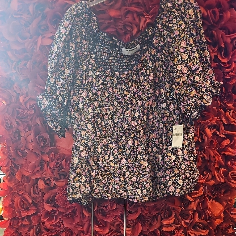 Old Navy NWT Floral Smocked Women's Crop Top Size XLarge